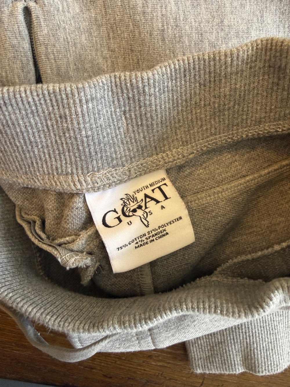 GOAT Youth Medium Gray Sweatpants - Picture 3 of 4